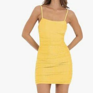 Ruched Spaghetti Strap Mini Bodycon